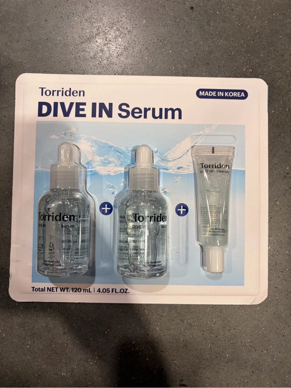 TORRIDEN DIVE IN HYDRATING SERUM 3 PC. SET (2X 50ML + 20ML TOTAL 120ML) sealed